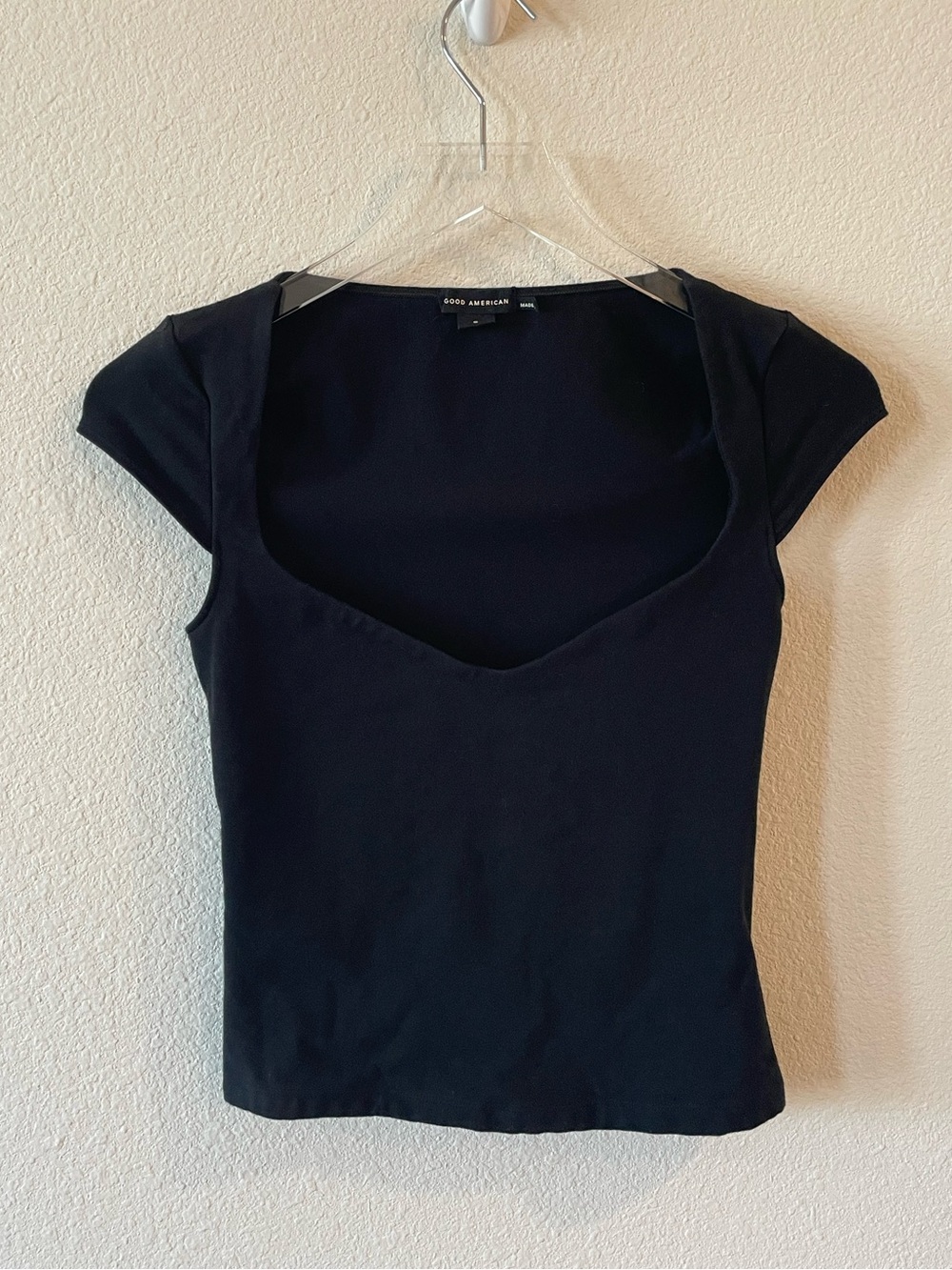 Good American Black Super Stretch T Shirt